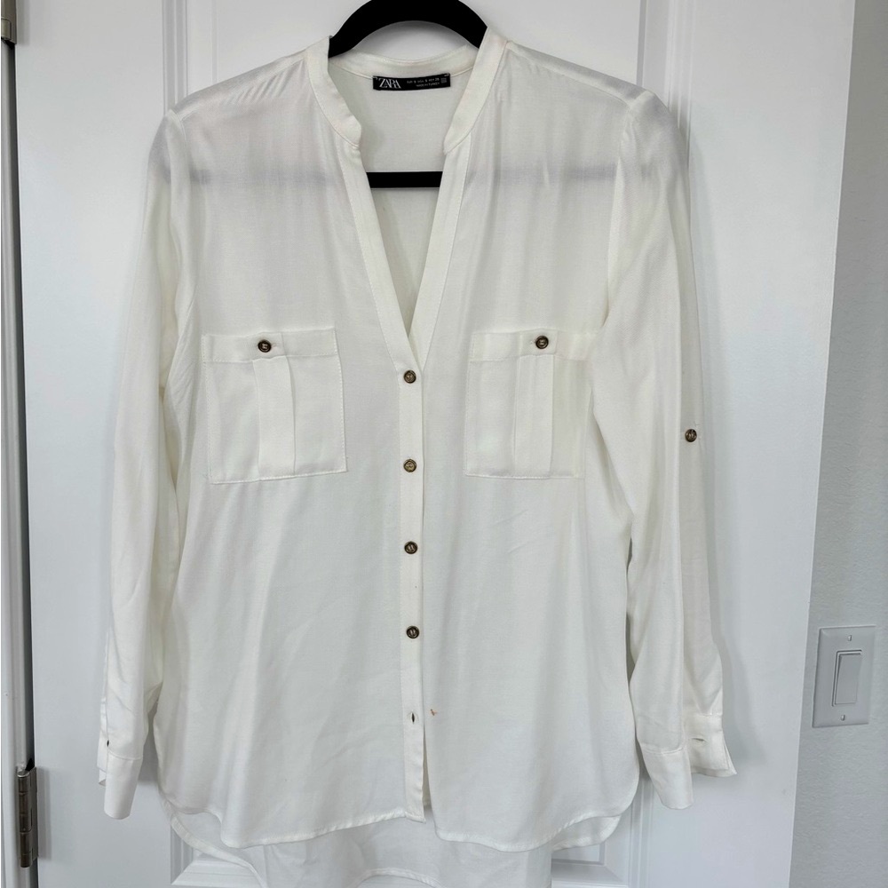 Zara white blouse for women
